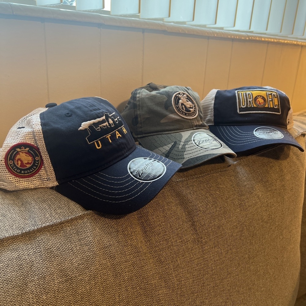 New! Lot Of 3 - Zephyr Utah Royals FC Snapback Cap Hat Unisex REAL NWT